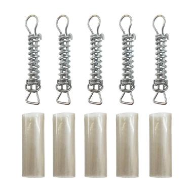 Imagem de Capa para piscina de aço inoxidável de 20,3 cm da Mistcooling – com anel D de para-choque – com capa protetora de vinil de mola – Pacote com 5 para capas de piscina de segurança de inverno