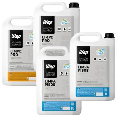 Imagem de Kit 4 Limpe Pro Limpa Pisos Formula Biodegradável Natural Pisos Gerais Cerâmico Fragrância Cereja Avelã 5 Litros - Wap