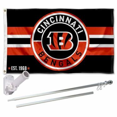 Imagem de Cincinnati Bengals Patch Logo Flag Pole and Bracket Mount Kit