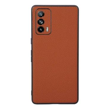 Imagem de Capas Compatível com OPPO Realme X7 PRO Ultra,Design de grão levantado de superfície,Proteção contra queda,Anti impressão digital,Anti arranhões,Aparência de couro de imitação de plástico macio-Orange