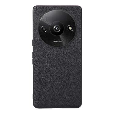 Imagem de Capas Compatível com Xiaomi A3X（4G）,Design de grão levantado de superfície,Proteção contra queda,Anti impressão digital,Anti arranhões,Aparência de couro de imitação de plástico macio-Black