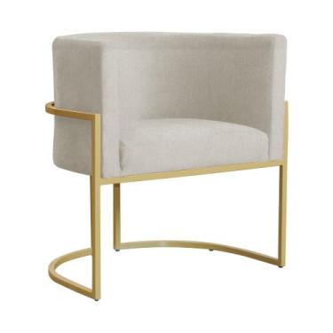Imagem de Poltrona Luana Base em Metal Dourada Suede Cores - S.A Móveis - Estopa