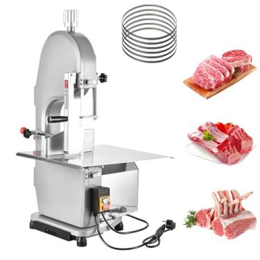 Imagem de Generic Serra De Fita Elétrica Comercial Para Carne 1100 W, Máquina Ossos 110 V, Espessura 0,16 A 7,1 Pol., Mesa Cortar Costelas, Congelada, Com 5 Lâminas E Bancada Trabalho 18,8" X 14,9"