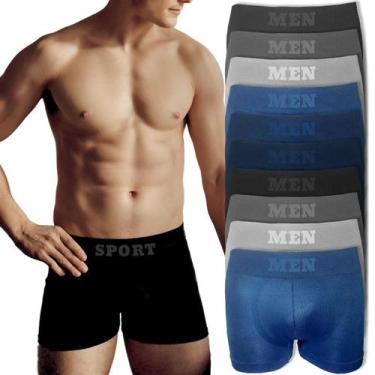 Imagem de Kit 10 Cueca Boxer Masculina Respirável Adulto Man - Viére, G/GG, Sort