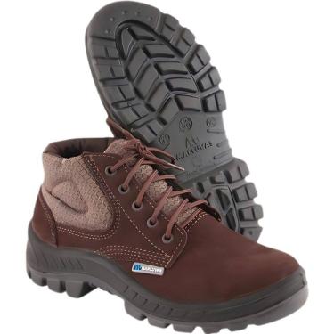 Imagem de Botina Nobuck Café com Cadarço Bico Plástico Marluvas CA 45611