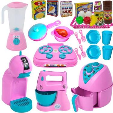Imagem de Kit Cozinha De Brinquedo Infantil Completa 30 Pcs Com Comidinhas Acess