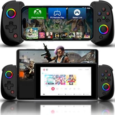 Imagem de Joso Controle sem fio para iPad/iPhone/Android (129-252 mm), controle de telefone compatível com Xbox Cloud/PS Remote Play, controle móvel de jogos com joysticks Hall Effects para Switch/PS4,