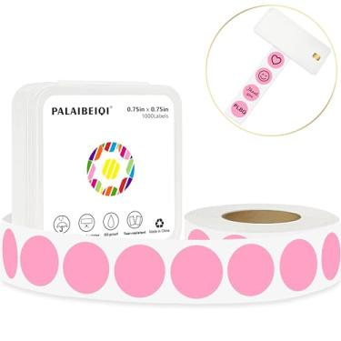 Imagem de PALAIBEIQI Rolo De Etiquetas Térmicas Redondas 3/4" Com Pontos Coloridos Em Formato Círculo 0,75" Para Impressão, Codificação Cores Rosa Autoadesiva Escritório, Sala Aula, 1000 Unidades