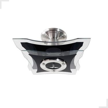 Imagem de Lustre Plafon Sobrepor Teto Vidro - Preto - Sala Quarto Mesa - Shin Te