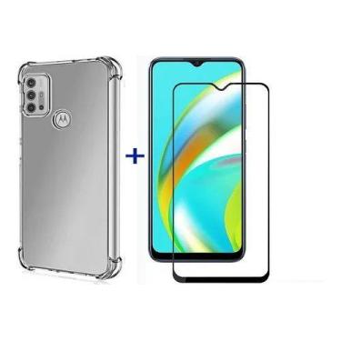 Imagem de Capa Capinha Anti Shock + Pelicula 3d Cobre Td Para Moto G30 - Univers