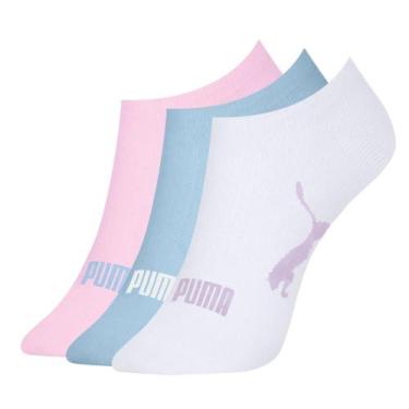 Imagem de Kit Meias 3 Pares Cores Pastéis 34 a 39 Puma Sapatilha, Rosa, Branco, 