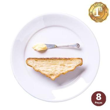 Imagem de Jogo 8 Pratos Rasos Hotel Convencional Porcelana Schmidt - Porcelanas 