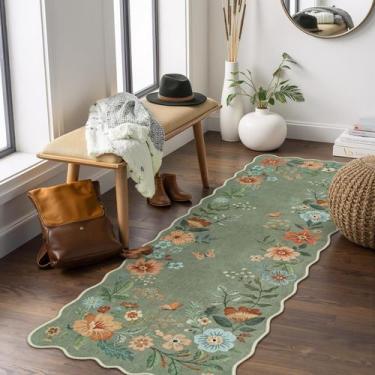 Imagem de Runner Lahome Floral Lavável para Corredores 60x150cm Verde