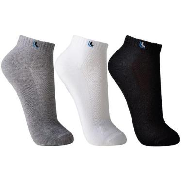 Imagem de Kit 3 pares de Meias Lupo Soquete Cano Algodão original, 41/44, Cinza,