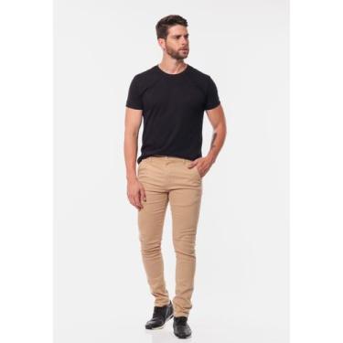 Imagem de Calça masculina Slim em Sarja 7898 caqui claro - Macaw, Caqui claro, 4