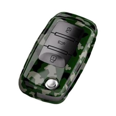 Imagem de Capa De Chave De Carro Em Fibra De Carbono ABS Para VW Volkswagen Polo