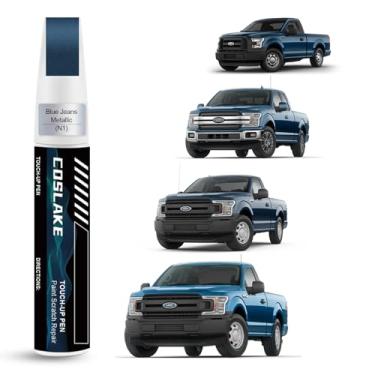 Imagem de COSLAKE Tinta de retoque de carro (Blue Jeans Metallic(N1)) para Ford, kit de reparo de arranhões de pintura de carro, solução rápida e fácil de reparar, caneta removedor de arranhões 2 em 1 com 2