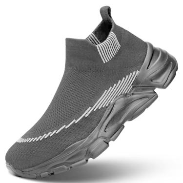 Imagem de AONEREALRUN Tênis masculino sem cadarço para corrida, confortável, respirável, leve, antiderrapante, atlético, academia, treino, casual, moderno, Z-all preto, 45