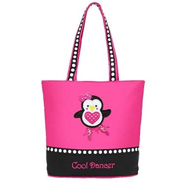 Imagem de Sassi Designs Sacola de bailarina pinguim preta rosa choque