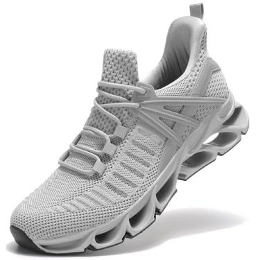 Imagem de SKDOIUL Tênis de corrida masculino moderno para caminhada, Cinza claro, 42