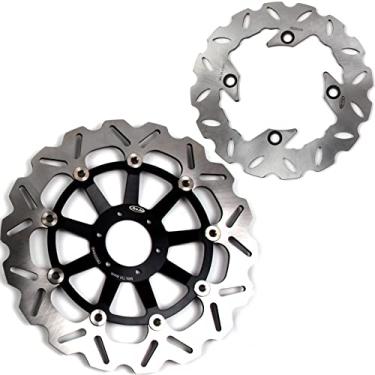Imagem de Arashi Discos de freio dianteiros traseiros rotores para Honda CB250F Hornet 250 1997-2018, acessórios de substituição de motocicleta preto