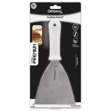 Imagem de Espatula Reta 5 Inox  Chapa Lanche Chapeiro Cozinha