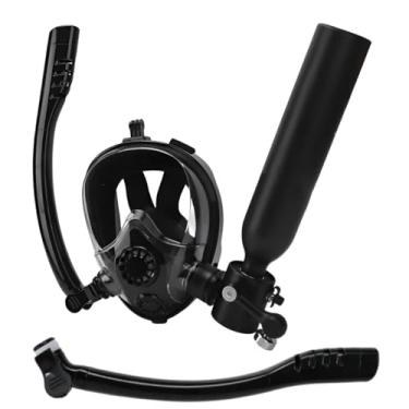 Imagem de Mascara De Mergulho Completa Cilindro Oxigenio Oculos Snorkel Manometro Nataçao Full Face Anti Embaçamento