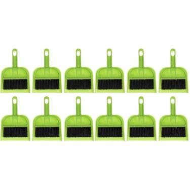 Imagem de BESPORTBLE 12 Conjuntos de Mini Vassouras E Pás de Lixo, Ferramentas de Varredura de Mesa, Combinação de Escova Pequena E Pá de Lixo para Limpeza de Bancadas de Escritórios Domésticos