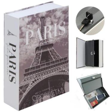 Imagem de Cofre camuflado com chave porta jóias formato livro discreto segurança