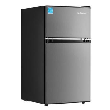 Imagem de Mini geladeira Upstreman 3,1 pés cúbicos com freezer de aço inoxidável