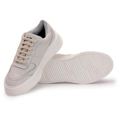 Imagem de Sapatenis Masculino Casual Em Couro Pettinari, Off white, 41