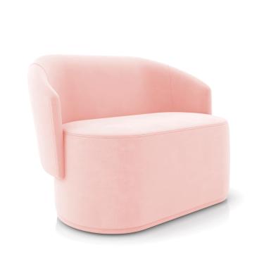 Imagem de Sofá 2 Lugares Namoradeira Orgânica para Sala Malu Suede Rosa Bebê M11 - D'Rossi