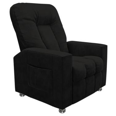 Imagem de Poltrona do Papai Reclinável Para Cinema Sora Veludo Preto FH1 - D'Rossi