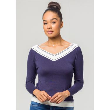 Imagem de Blusa Manga Longa Pau a Pique Modal Azul Marinho