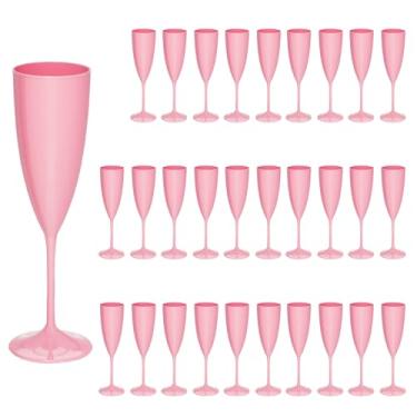 Imagem de Jogo De Taça 30pçs Espumante Acrilico Premium 170ml (ROSA CLARO)