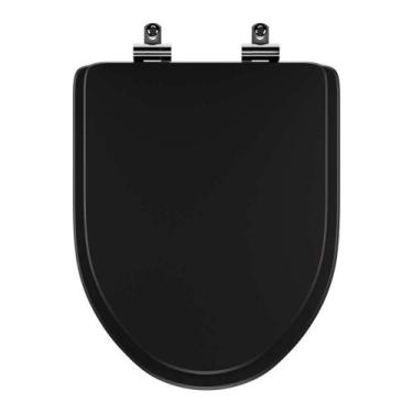 Imagem de Assento Sanitário Poliester Soft Close Gunna Preto para vaso Eternit -