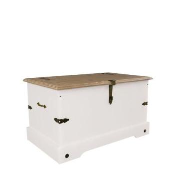 Imagem de Baú Organizador Com Tampo De Madeira Smile Branco - Fassina