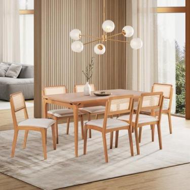 Imagem de Conjuto Sala de Jantar com 1 Mesa Tampo Laminado 160cm e 6 Cadeiras Ve