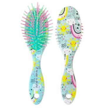 Imagem de Escova De Cabelo Teen Oval Estampada Monster Marco Boni, Verde