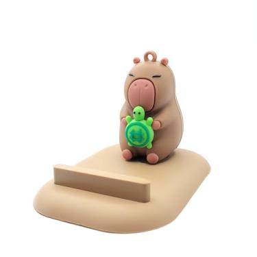 Imagem de HomeCozi Suporte de telefone Capybara – Acessório de mesa de animal fofo, suporte universal para smartphone para iPhone e Android, presente para amantes de capivara, decoração Kawaii, suporte de mesa