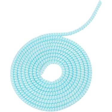 Imagem de Protetor de cabo espiral azul, carregador de cabo protetor de dados, capa de proteção, cabo de dados para fone de ouvido, mastigar animais de estimação, 1,5 m