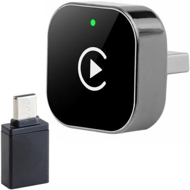 Imagem de Adaptador Carplay sem fio e Android Auto 2025 Upgrade CarPlay com fio para sem fio, design mini USB 2 em 1 com conexão rápida e estável para Apple iOS 10+, versão Android 11+