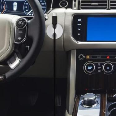 Imagem de Clipes de cabo, pacote com 5 sistemas de gerenciamento de cabos adesivos - organizador de cabos para mesa, parede, telefone, carregador, escritório em casa, carro - suporte de fio autoadesivo para USB