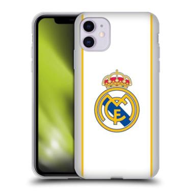 Imagem de Head Case Designs Capa de gel com emblema branco oficialmente licenciada pelo Real Madrid CF [proteção de grau militar] compatível com Apple iPhone 11
