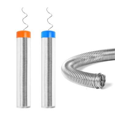 Imagem de WLuogcu Fio de solda 60/40, solda de núcleo de resina de 0,8 mm e 1,0 mm, solda de baixa temperatura para reparo de componentes eletrônicos e elétricos, peso líquido de 27 g
