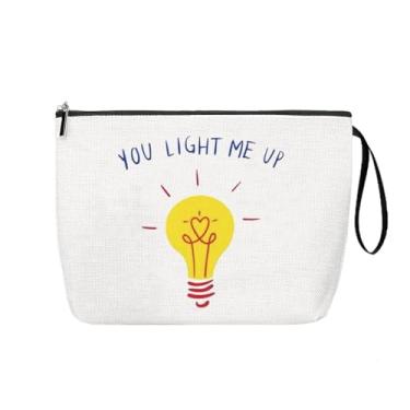 Imagem de Sudaporn Linda bolsa de maquiagem para mulheres, colegas de trabalho, agradecimento, presentes, assistente social, inspiradora, viagem, higiene pessoal, cuidados com a pele, lâmpada, zíper, bolsa