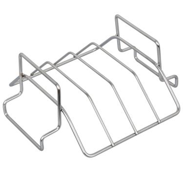 Imagem de Rack de costela para ovos verdes grandes, aço inoxidável para churrasco para grelhar e fumar Rack de torrefador de peru de dupla finalidade para ovos verdes grandes e grandes e Kamado Joe Pit Boss