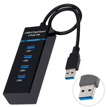Imagem de Hub Expansor USB 3.0 com 4 Portas, Super LED, Velocidade 5Gbps, Transferência Ultra Rápida, Compacto e Portátil, Conecte Vários Dispositivos — PC, Notebook, Teclado, Mouse, HD e Pen Drive