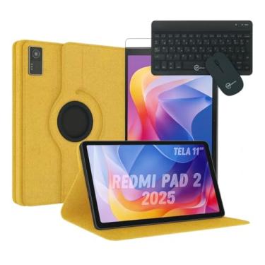 Imagem de Capa Para Xiaomi Redmi Pad 2 (2025) Kit Completo (Dourado)