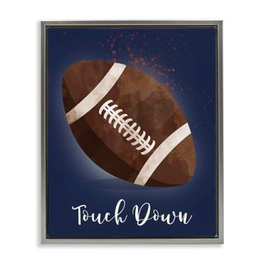 Imagem de Stupell Industries Arte de parede em tela flutuante marrom com moldura Game On Touchdown, design de Christine Simpson Art, 78 x 63 cm